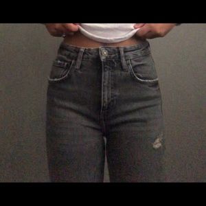 zara gray ripped jeans